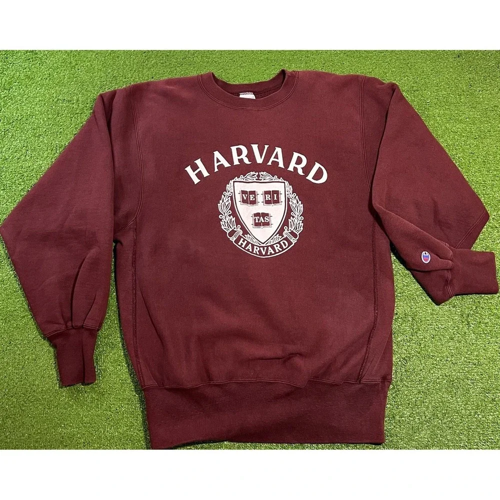 Vintage‎ Champion Reverse Weave Sweatshirt XL Harvard Crewneck Sweater Crimson